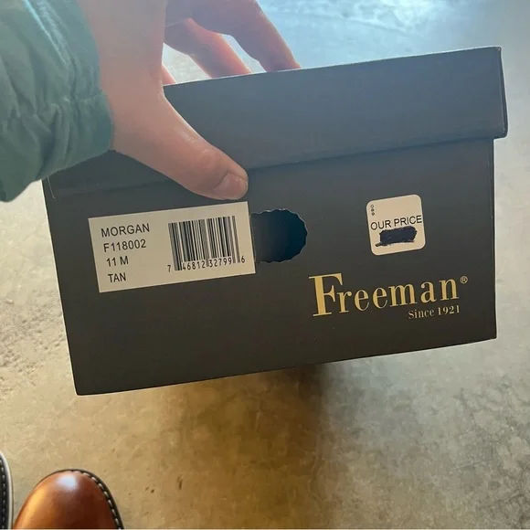 Freeman Morgan Memory Foam Men's Oxford Dress Shoes Brown Blue Size 11 M - Picture 8 of 8